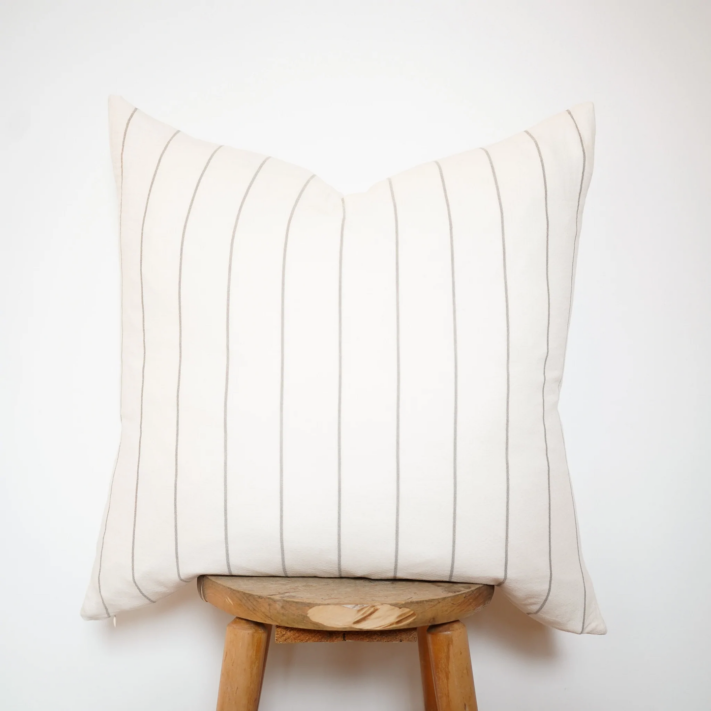 Square Cotton Gauze Pillow COVER - Sage Wide Stripes